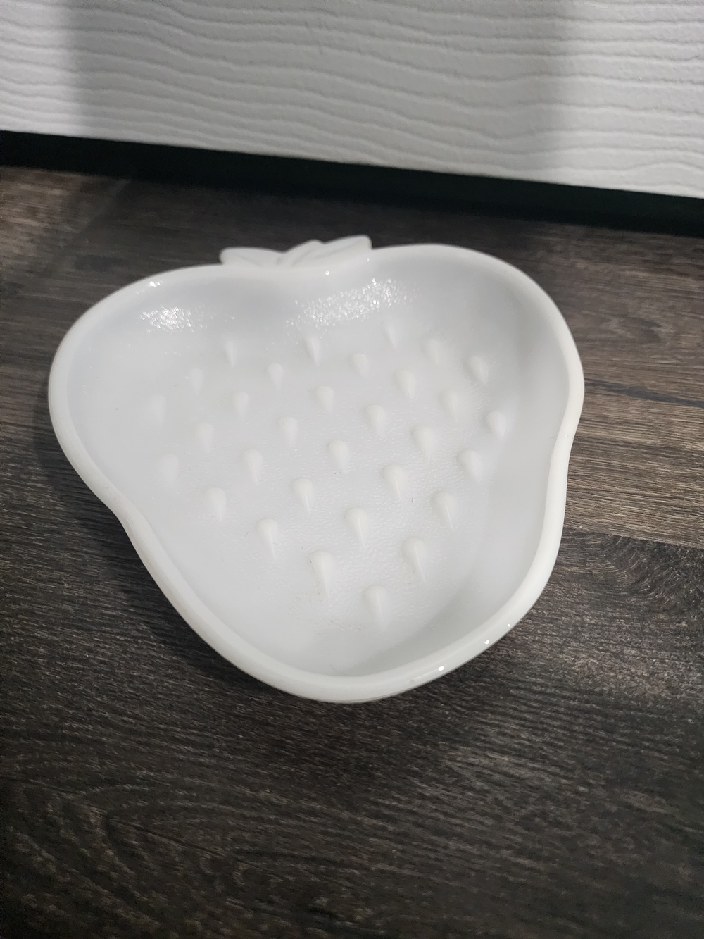 Vintage Hazel Atlas White Milk Glass Strawberry Dish Trinket